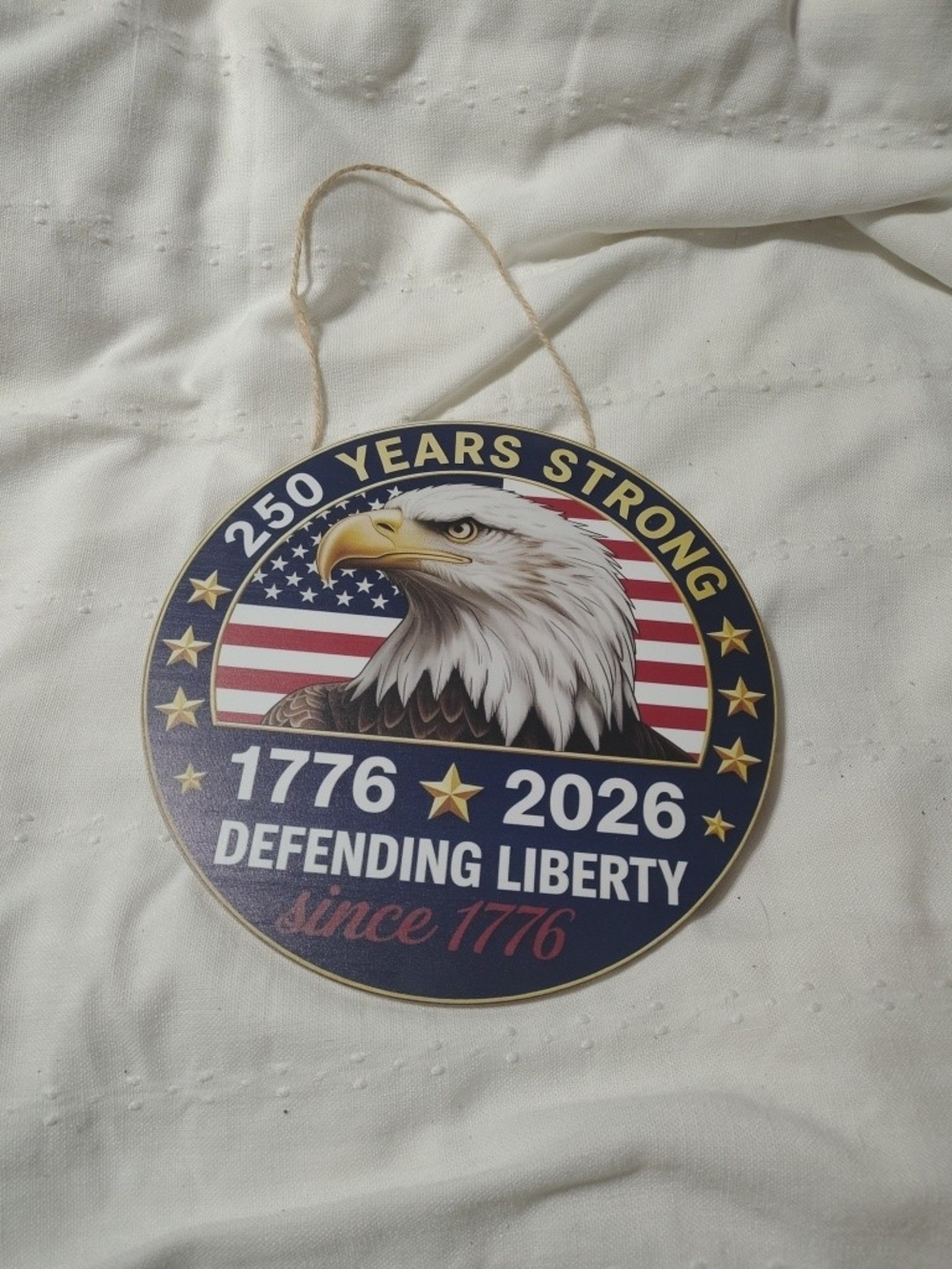 Patriotic Eagle Wall Plaque - 250 Years Strong (Blue/Red/White)